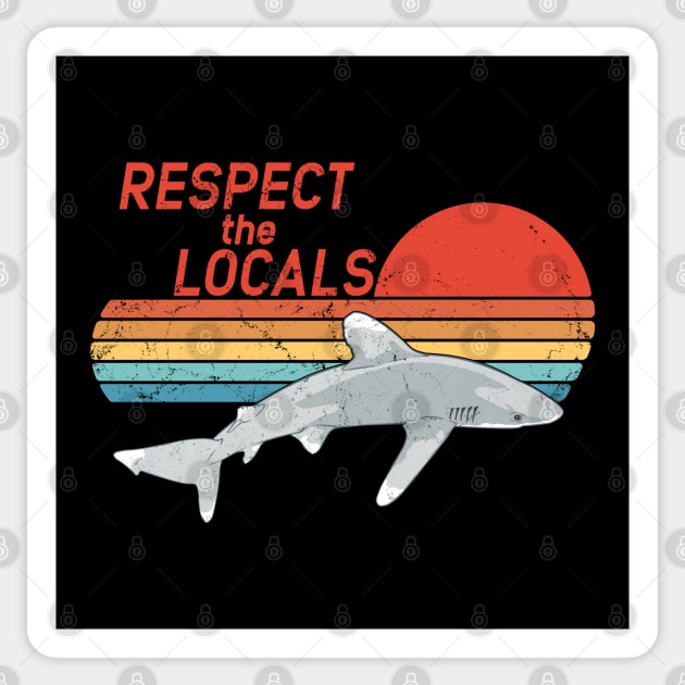 Respect the Locals Oceanic Whitetip Shark Sticker by NicGrayTees